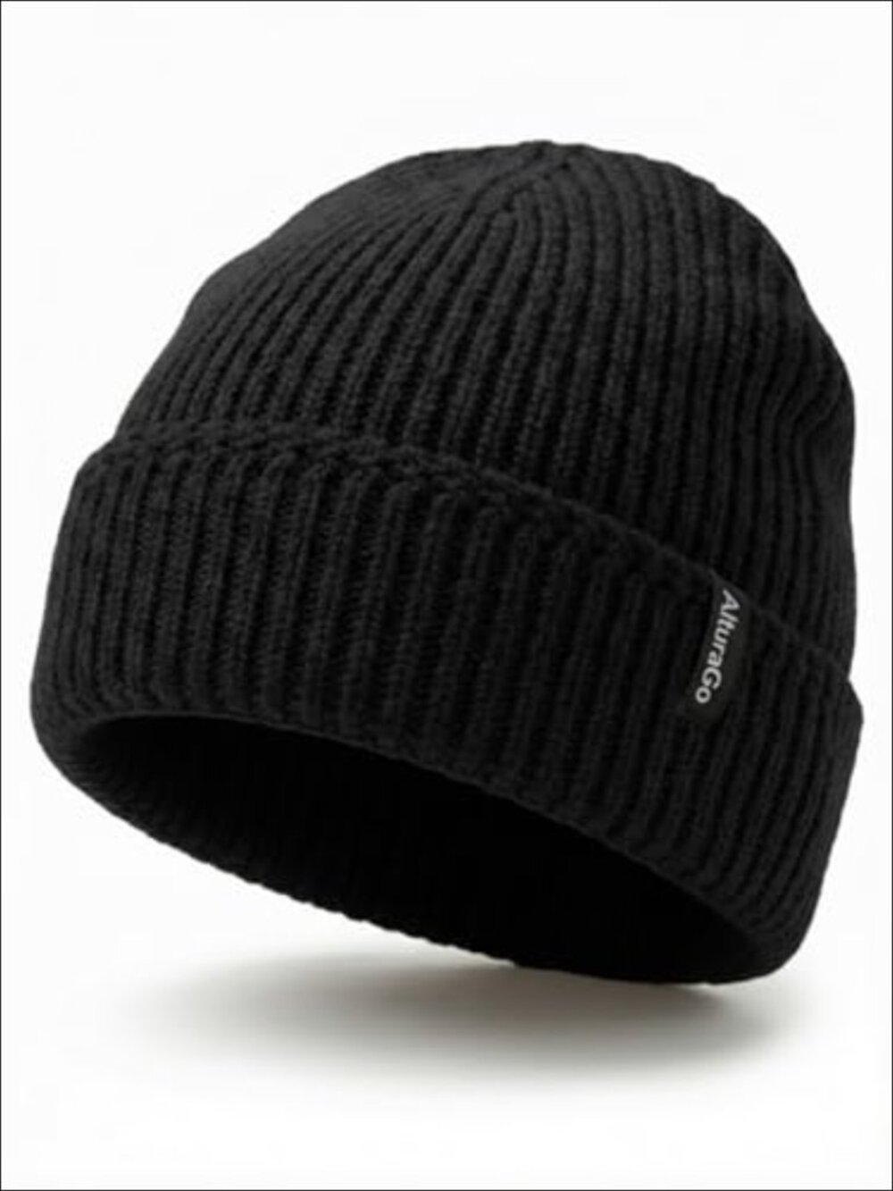 Cuffed Chunky Knitted Beanie Unisex Winter Hat Double Layered
